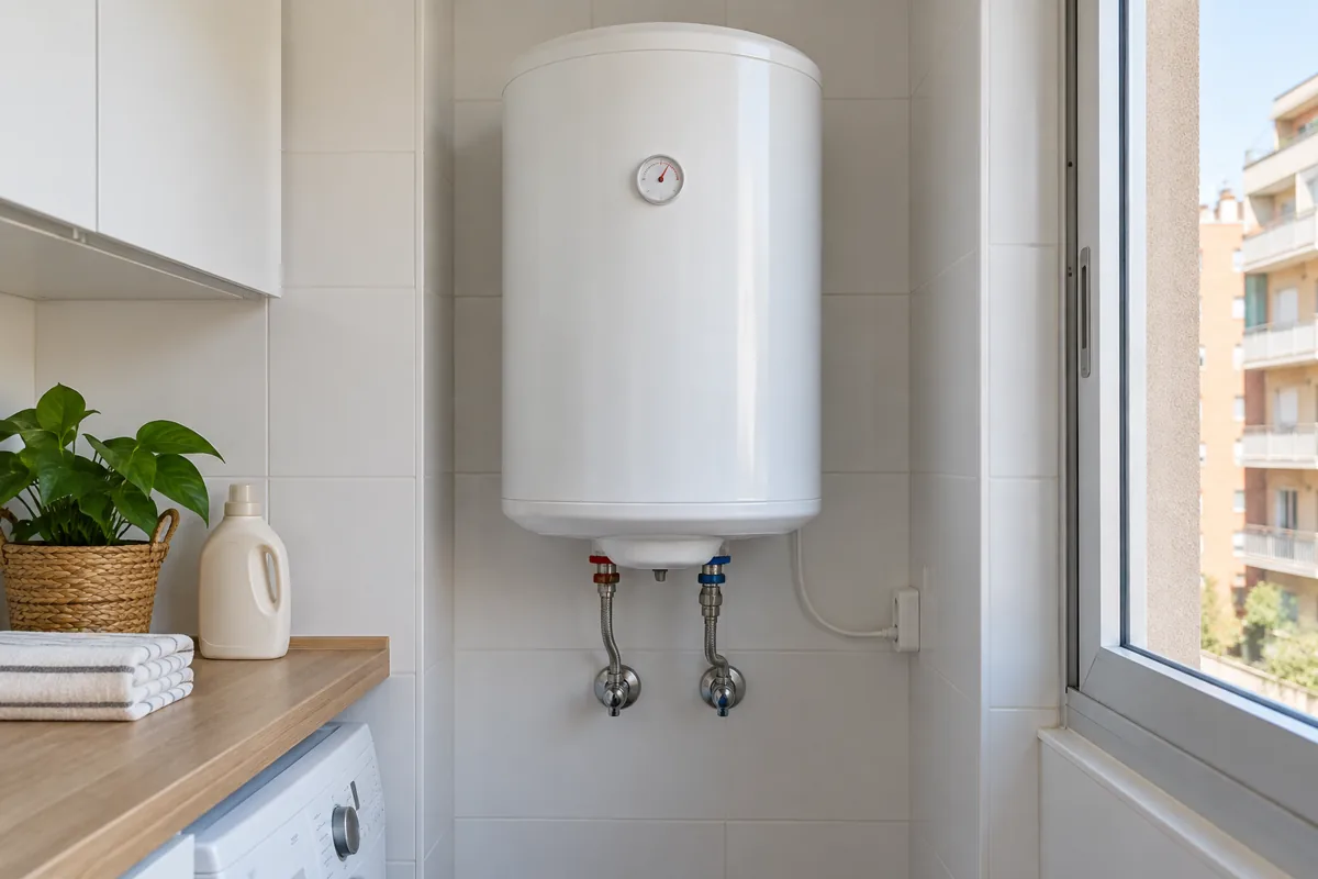 Imagen ilustrativa de un termo eléctrico instalado en una vivienda