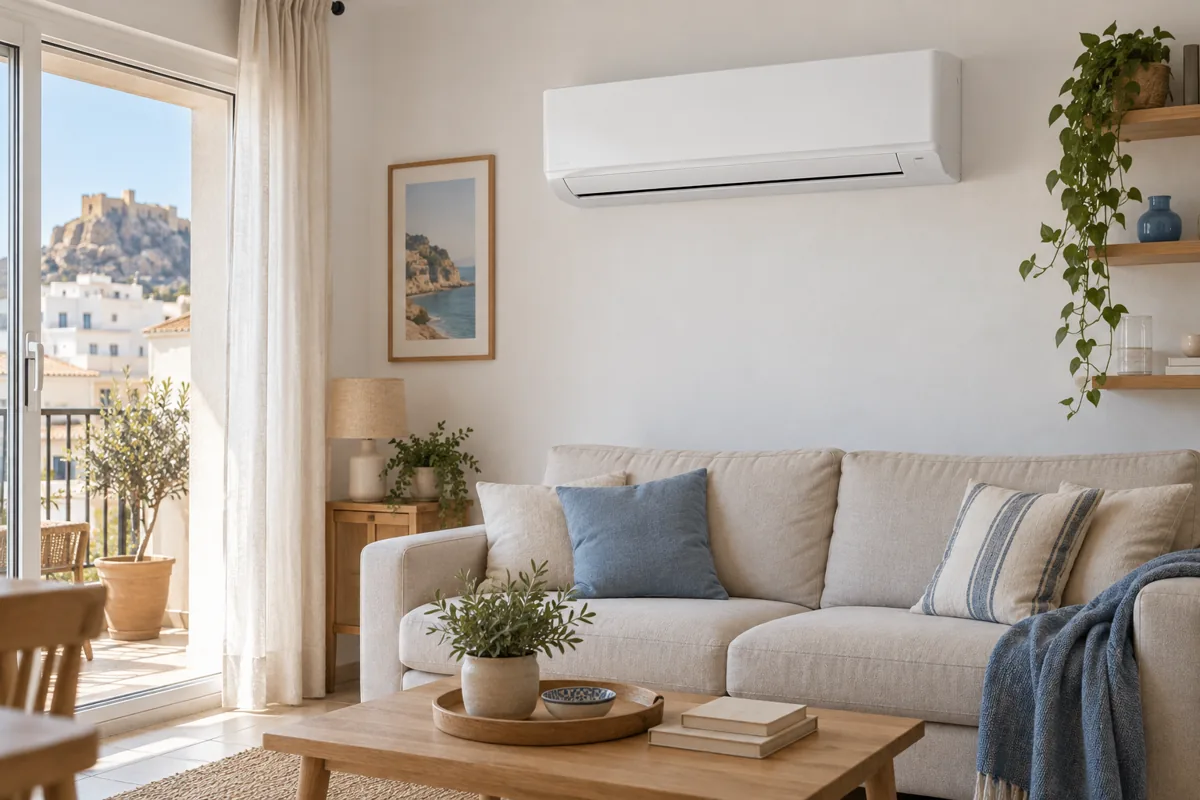 Imagen ilustrativa de un equipo split en una vivienda
